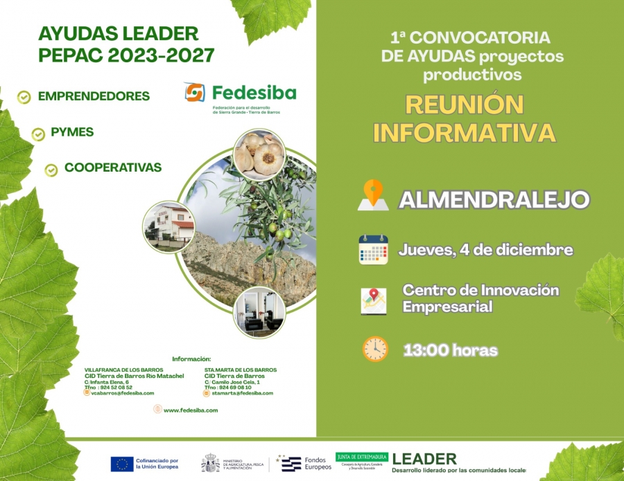 CHARLA INFORMATIVA AYUDAS LEADER DE FEDESIBA